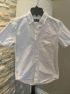 The Children's Place White Short-Sleeve Button-Down Shirt